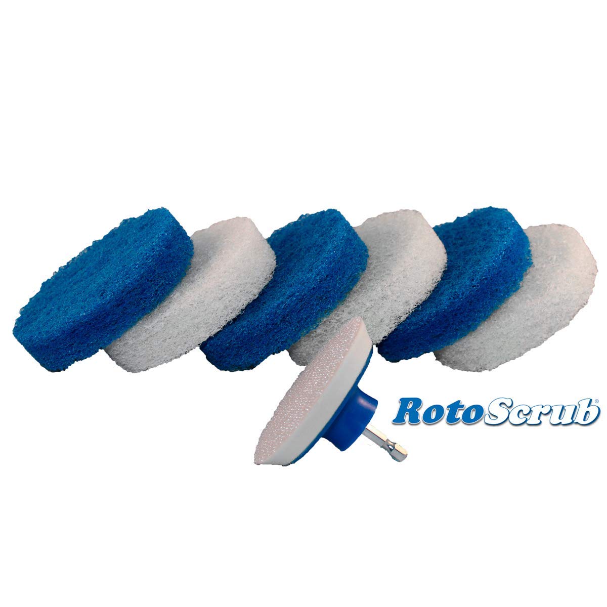 RotoScrub Bathroom Cleaning Scrub Pads + Drill Powered Scrub Brush - Drill Accessory Combo Kit