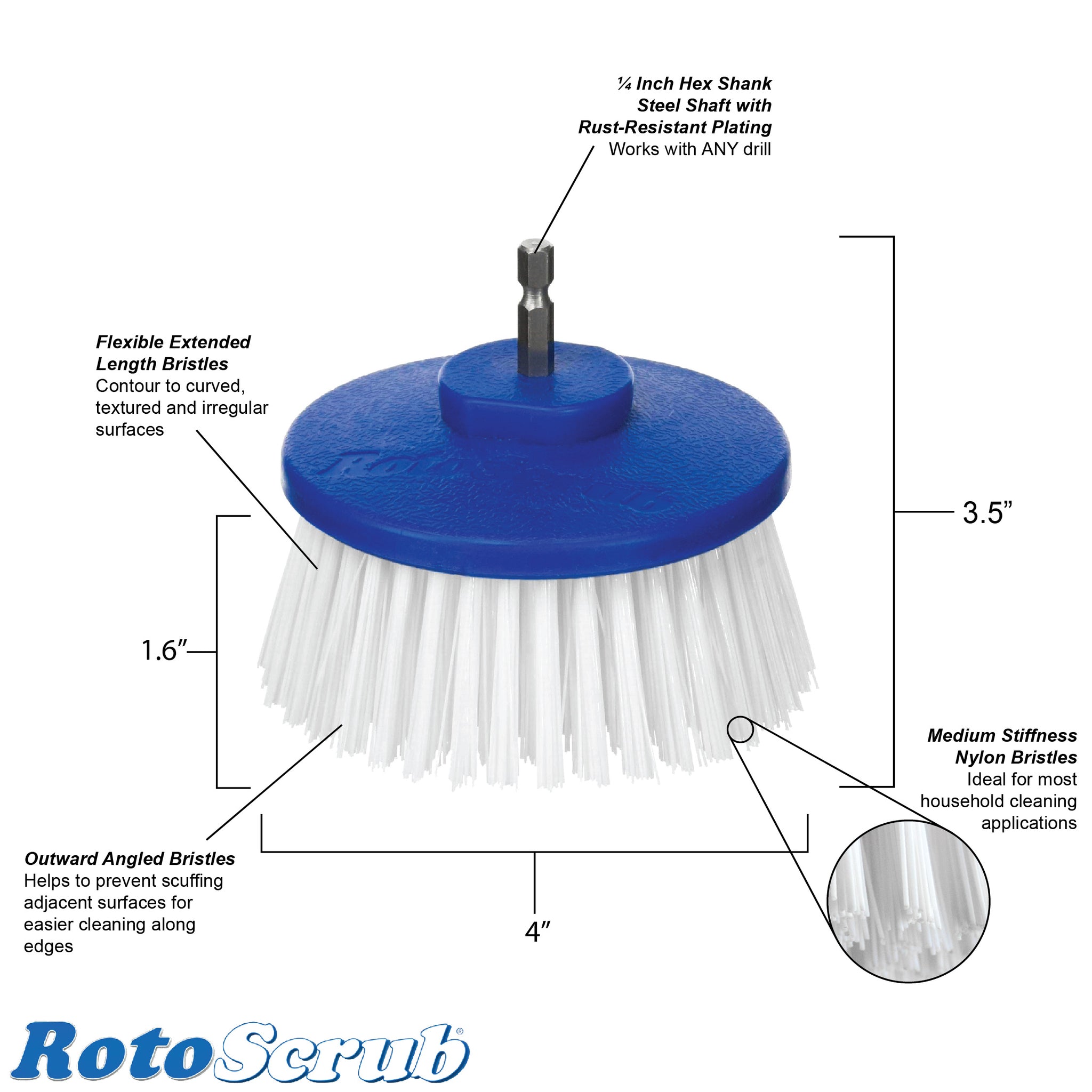 RotoScrub Drill Powered Scrub Brush Drill Attachment - RotoScrub
