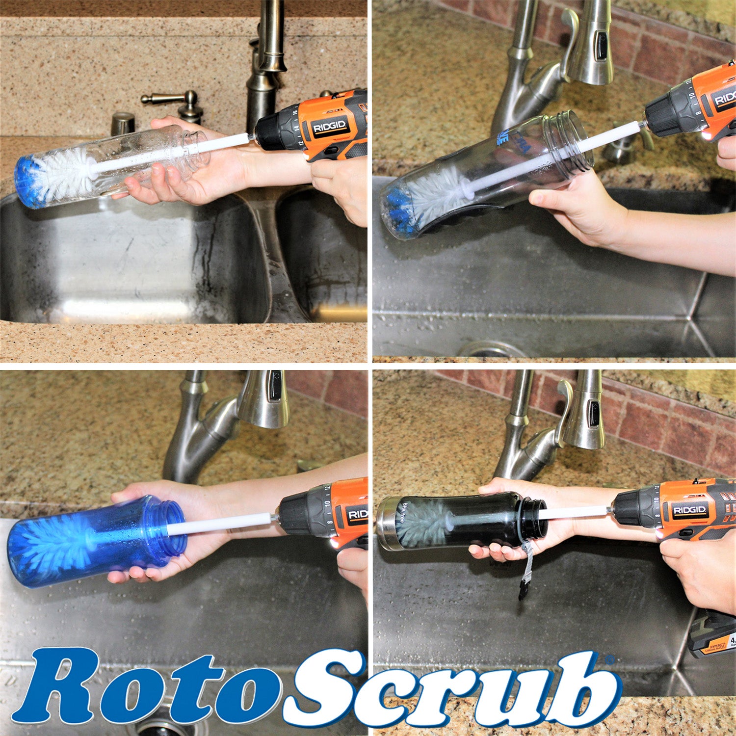 RotoScrub Drill Powered Scrub Brush Drill Attachment - RotoScrub