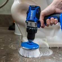 Load image into Gallery viewer, RotoScrub Bathroom Cleaning Scrub Pads + Drill Powered Scrub Brush